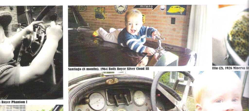 Nuestro nieto Santiago sobre el” Chinese Eyes” en foto seleccionada para  Almanaque 2015 de
                                                PreWarCar – PostWarClassic. (UK)
